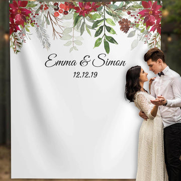 Red Christmas Wedding Backdrop - iJay Backdrops